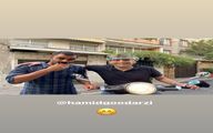 حمید گودرزی با موتور لاکچریش در خیابان + عکس