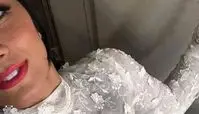 سلفی خاطره حاتمی با لباس عروس +عکس