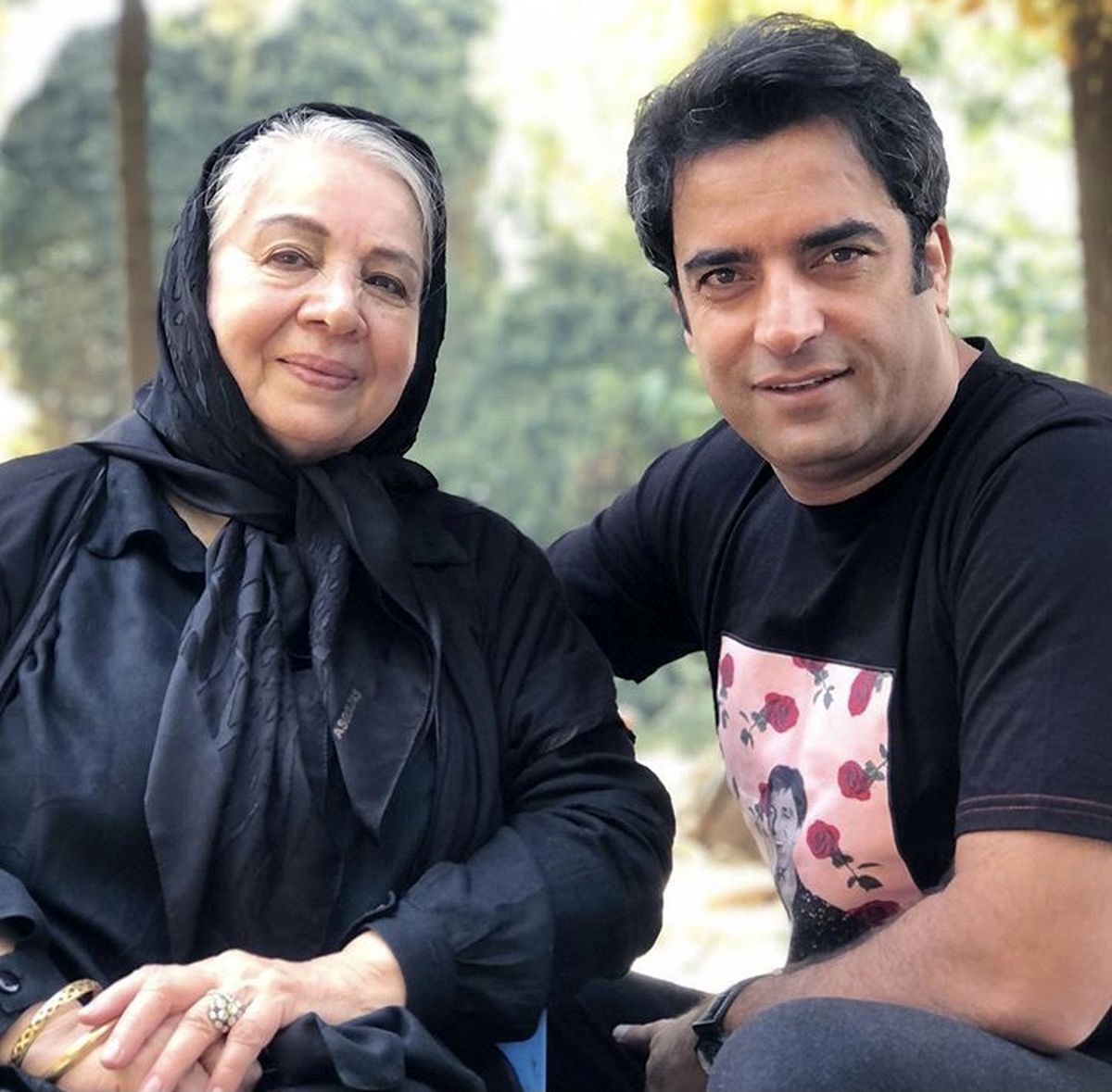 منوچهر هادی در کنار بازیگر پیشکسوت مشهور + عکی